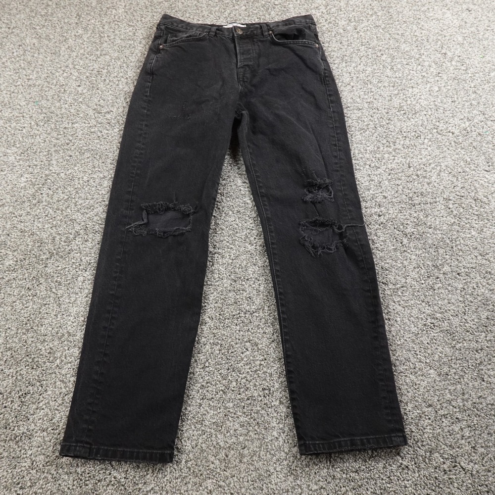We The Free People Jeans Womens 26 Dark Black Denim Pants High Rise Button Fly‎